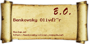 Benkovsky Olivér névjegykártya